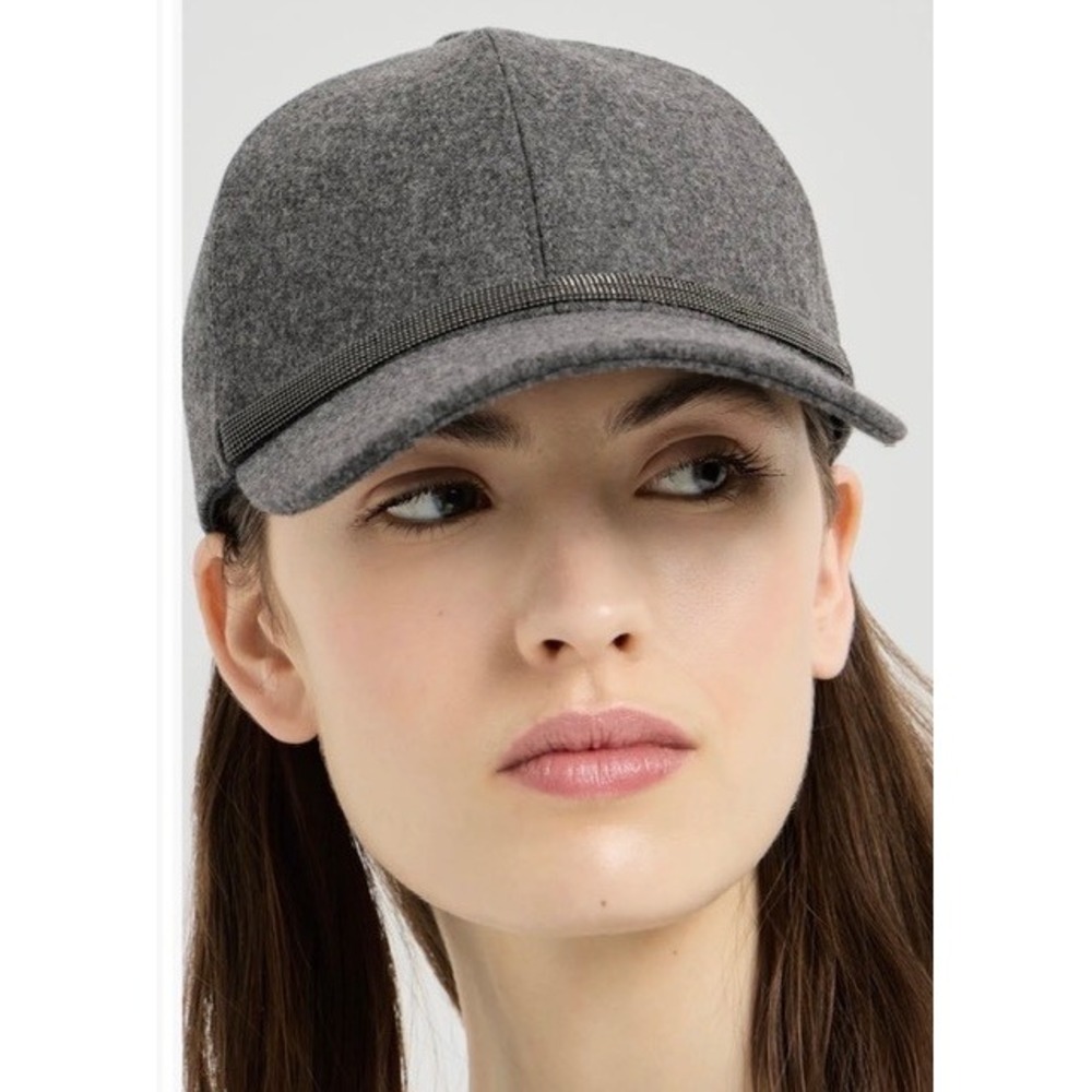 Authentic $990 Brunello Cucinelli Monili Flannel Baseball Cap M